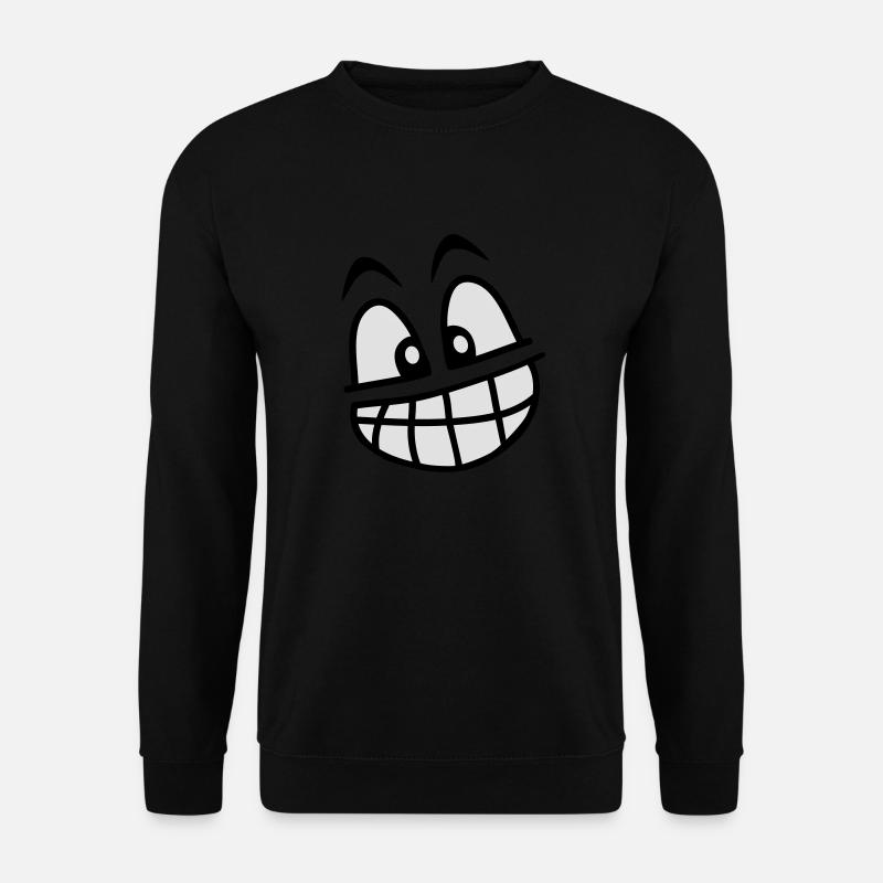 grin_face_2c - Unisex Sweatshirt - black