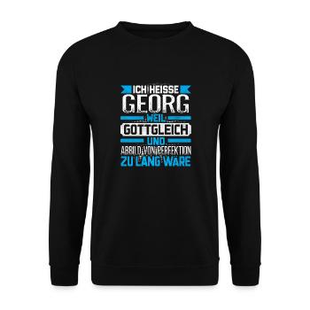 GEORG - Gottgleich - Unisex Pullover - Schwarz - Vorne - Alina (178cm) & Michal (187cm)