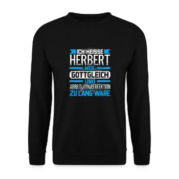HERBERT - Gottgleich - Unisex Pullover - Schwarz - Vorne - Alina (178cm) & Michal (187cm)