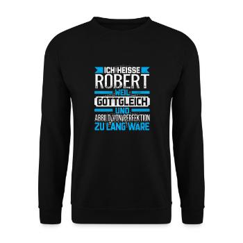 ROBERT - Gottgleich - Unisex Pullover - Schwarz - Vorne - Alina (178cm) & Michal (187cm)