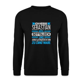 SEBASTIAN - Gottgleich - Unisex Pullover - Schwarz - Vorne - Alina (178cm) & Michal (187cm)