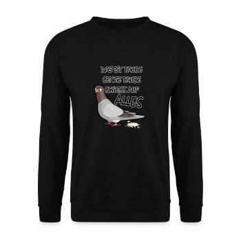 Kaka Taube - Unisex Pullover - Schwarz - Vorne - Alina (178cm) & Michal (187cm)