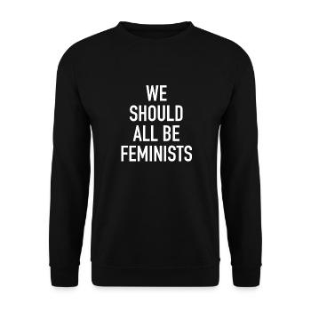 feminist - Unisex Sweatshirt - black - Front - Alina (178cm) & Michal (187cm)