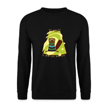 Biber - Unisex Pullover - Schwarz - Vorne - Alina (178cm) & Michal (187cm)