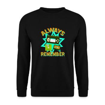 Neunziger Retro Style Tape VHS Diskette Geschenk - Unisex Sweatshirt - black - Front - Alina (178cm) & Michal (187cm)