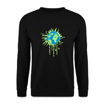 graffiti tropfen klecks spritzer erde musik kopfho - Unisex Pullover - Schwarz - Vorne - Alina (178cm) & Michal (187cm)