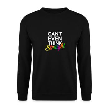 Pensée normale lesbienne gay disant tout droit - Sweat-shirt Unisexe - noir - Devant - Alina (178cm) & Michal (187cm)