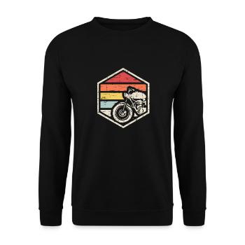 Retro Badge Biker - Unisex Sweatshirt - black - Front - Alina (178cm) & Michal (187cm)