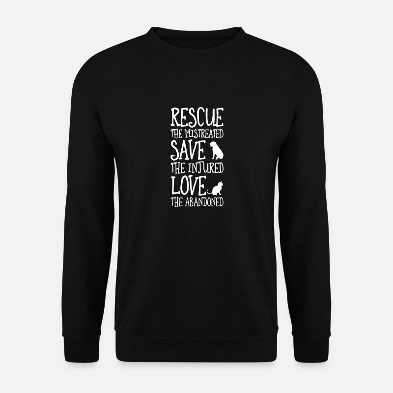 Rescue save love animals - Unisex Pullover - Schwarz