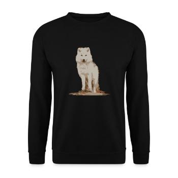 Loup blanc - Sweat-shirt Unisexe - noir - Devant - Alina (178cm) & Michal (187cm)