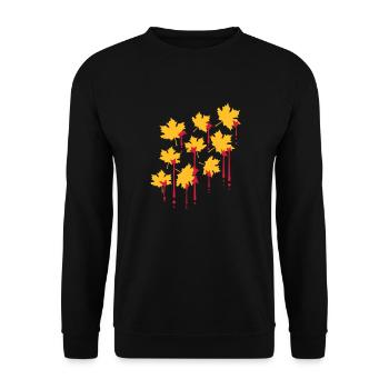 graffiti blood drops red maple leaf pattern tart - Unisex Sweatshirt - black - Front - Alina (178cm) & Michal (187cm)