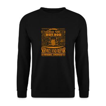 hot rod vintage - Unisex Pullover - Schwarz - Vorne - Alina (178cm) & Michal (187cm)