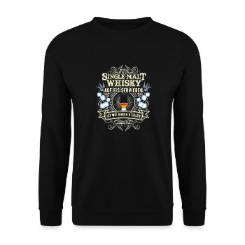Single Malt Whisky auf Eis servieren - Unisex Pullover - Schwarz - Vorne - Alina (178cm) & Michal (187cm)
