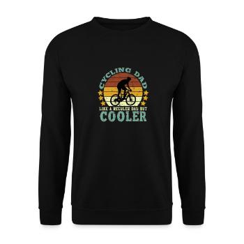 Cycling Dad Like A Regular Dad But Cooler - Unisex Sweatshirt - black - Front - Alina (178cm) & Michal (187cm)