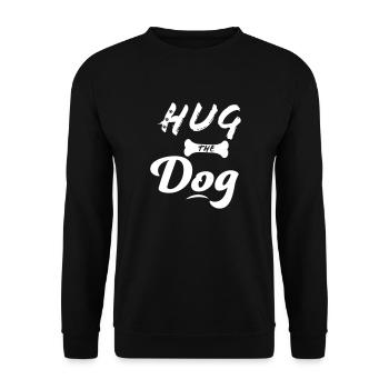 Hug the Dog Attraper le chien Dog Owner Funny - Sweat-shirt Unisexe - noir - Devant - Alina (178cm) & Michal (187cm)