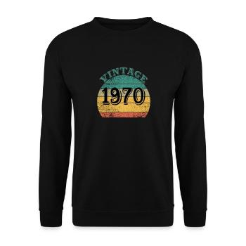 Vintage 1970 - Unisex Sweatshirt - black - Front - Alina (178cm) & Michal (187cm)