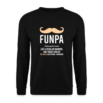 Funpa gift idea for your dearest grandpa - Unisex Sweatshirt - black - Front - Alina (178cm) & Michal (187cm)