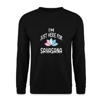 Yoga Savasana meditation - Unisex Sweatshirt - black - Front - Alina (178cm) & Michal (187cm)
