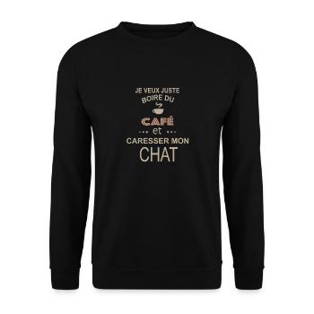 Humour chat - Sweat-shirt Unisexe - noir - Devant - Alina (178cm) & Michal (187cm)