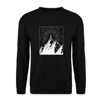 Hiking, climbing, climb, walking, mountain, hike, - Unisex Pullover - Schwarz - Vorne - Alina (178cm) & Michal (187cm)