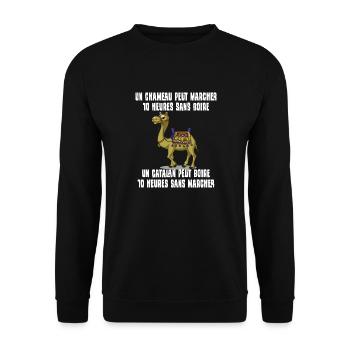 Un Catalan peut boire 10 heures sans marcher - Sweat-shirt Unisexe - noir - Devant - Alina (178cm) & Michal (187cm)