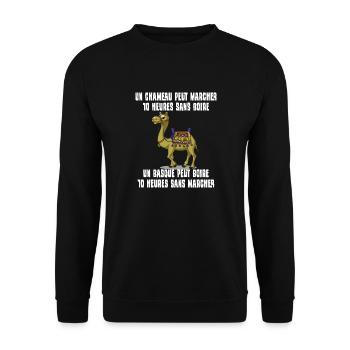 Un Basque peut boire 10 heures sans marcher - Sweat-shirt Unisexe - noir - Devant - Alina (178cm) & Michal (187cm)