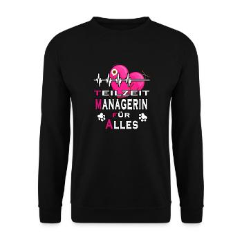 tmfa manager liebe tier tierarztpraxis tierfreund - Unisex Pullover - Schwarz - Vorne - Alina (178cm) & Michal (187cm)