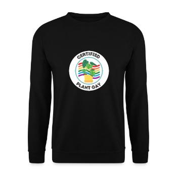 Certified Plant Gay - LGBTQ Plant Lover Design - Unisex Sweatshirt - black - Front - Alina (178cm) & Michal (187cm)