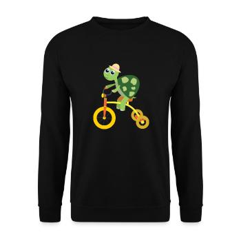 Turtle on tricycle - Unisex Sweatshirt - black - Front - Alina (178cm) & Michal (187cm)