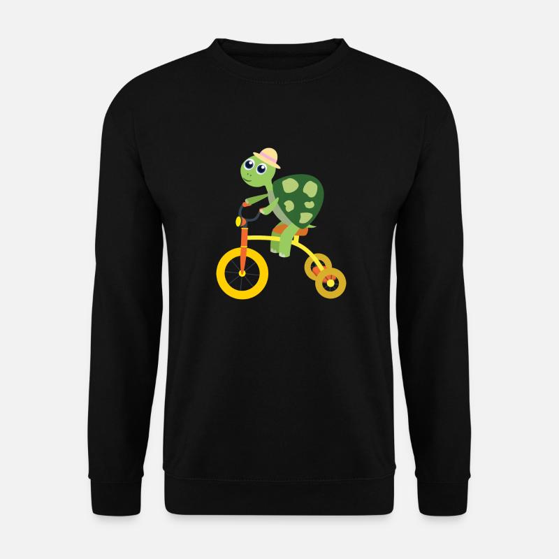 Schildkröte auf Dreirad - Unisex Pullover - Schwarz