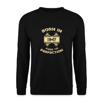 1947 - Unisex Pullover - Schwarz - Vorne - Alina (178cm) & Michal (187cm)