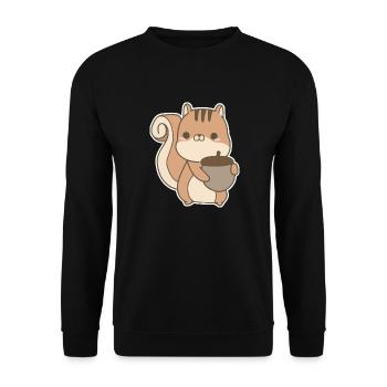 Eichhörnchen - Unisex Pullover - Schwarz - Vorne - Alina (178cm) & Michal (187cm)