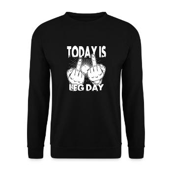 bodybuilding legday sport protein fitness muscle I - Sweat-shirt Unisexe - noir - Devant - Alina (178cm) & Michal (187cm)