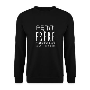 Cadeau drôle pour petit-frère. Humour frere soeur - Sweat-shirt Unisexe - noir - Devant - Alina (178cm) & Michal (187cm)