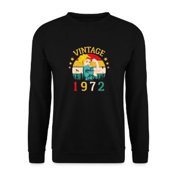 Jubiläum Retro Geschenk Vintage 1972 Vintage - Unisex Pullover - Schwarz - Vorne - Alina (178cm) & Michal (187cm)