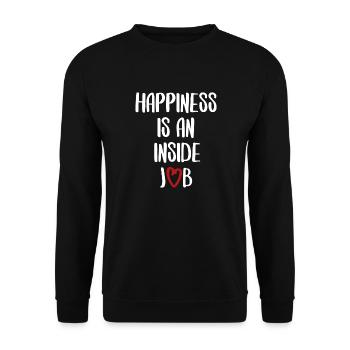Happiness happy Happiness quotes funny saying - Unisex Sweatshirt - black - Front - Alina (178cm) & Michal (187cm)