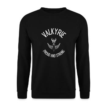 Valkyrie proud and strong (white) - Unisex Sweatshirt - black - Front - Alina (178cm) & Michal (187cm)