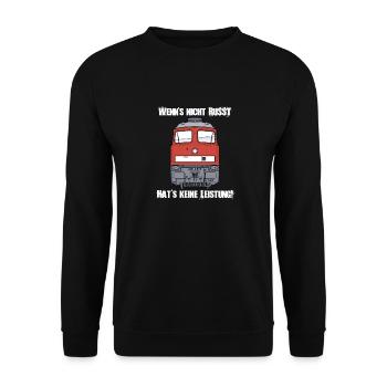 BR 232 wenn`s nicht Russt hats keine Leistung - Unisex Pullover - Schwarz - Vorne - Alina (178cm) & Michal (187cm)