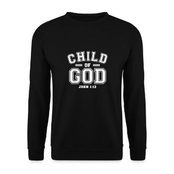 Kind Gottes Johannes 1:12 - Christliche Kleidung - Unisex Pullover - Schwarz - Vorne - Alina (178cm) & Michal (187cm)