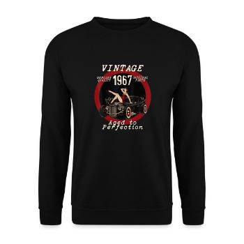 Aged of perfection Hotrod Rebel Hot Rod PinUp Girl - Unisex Pullover - Schwarz - Vorne - Alina (178cm) & Michal (187cm)