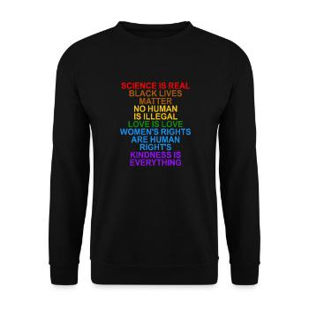 science is real black lives matter - Unisex Sweatshirt - black - Front - Alina (178cm) & Michal (187cm)