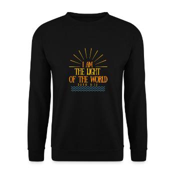 Ich bin das Licht der Welt - Christian Clothing - Unisex Pullover - Schwarz - Vorne - Alina (178cm) & Michal (187cm)