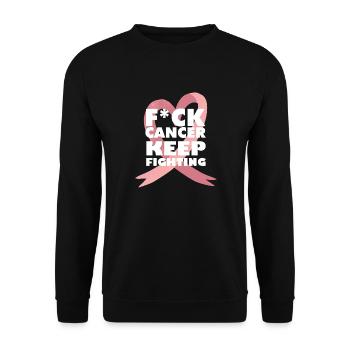 fuck cancer keep fighting besiegen brustkrebs rosa - Unisex Pullover - Schwarz - Vorne - Alina (178cm) & Michal (187cm)