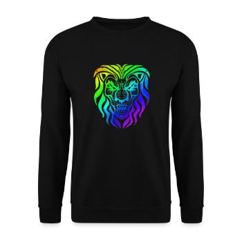 Lion | Animal | Predator | Roar - Unisex Sweatshirt - black - Front - Alina (178cm) & Michal (187cm)