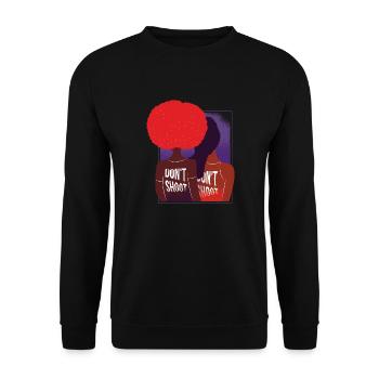 Don't shoot women Don't shoot women Geschenk Inspi - Unisex Pullover - Schwarz - Vorne - Alina (178cm) & Michal (187cm)