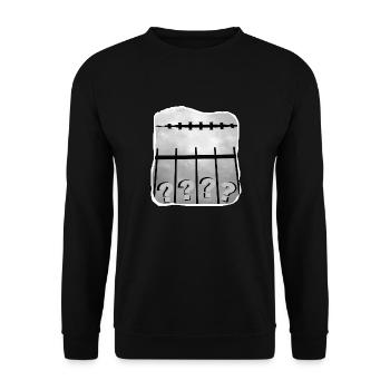 TOMZOFF Was soll das? - Unisex Pullover - Schwarz - Vorne - Alina (178cm) & Michal (187cm)