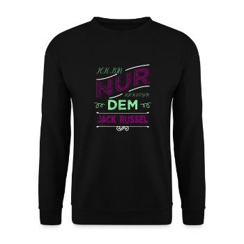 lustig zitat tier lieblingshund spruch schäferhund - Unisex Pullover - Schwarz - Vorne - Alina (178cm) & Michal (187cm)