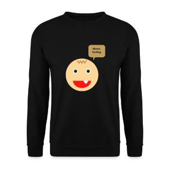Mutterkinder aufgepasst - Unisex Pullover - Schwarz - Vorne - Alina (178cm) & Michal (187cm)