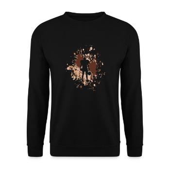 Joueur de football américain Color Splash - Sweat-shirt Unisexe - noir - Devant - Alina (178cm) & Michal (187cm)