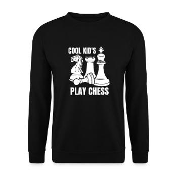 Les enfants cool jouent aux échecs! - Sweat-shirt Unisexe - noir - Devant - Alina (178cm) & Michal (187cm)